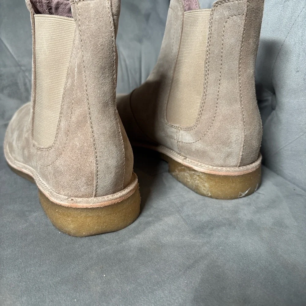 CIVIL REGIME Men's Cream Leather Crepe Sole Unit‎ Chelsea Boots
